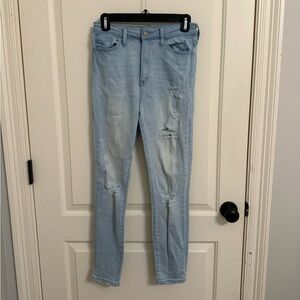 CELLO Light Wash Blue Distressed Denim High Waist Skinny Jeans Size 7